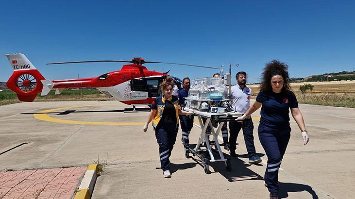 1 günlük bebek, ambulans helikopterle hastaneye sevk edildi