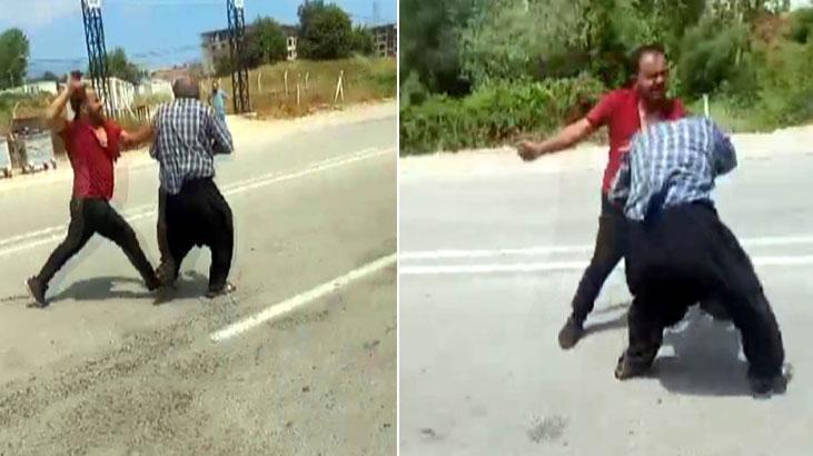 Bu da ‘çekici’ kavgası! Biçerdöver sahibine dayak kamerada
