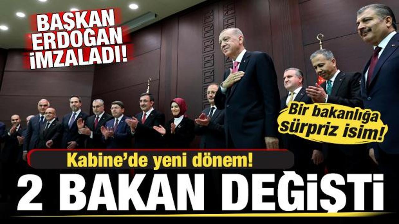 Cumhurbaşkanı Erdoğan imzaladı! Kabine’de 2 Bakan değişti! İşte yeni Bakanlar…