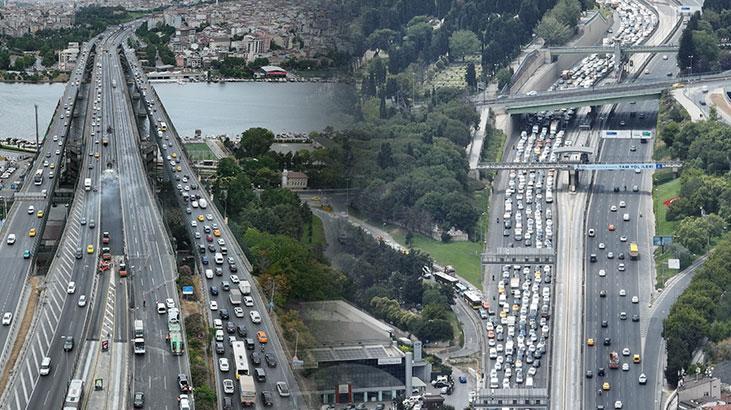İstanbul- Haliç Köprüsü’nde asfalt yenileme çalışması başladı! Trafik felç oldu