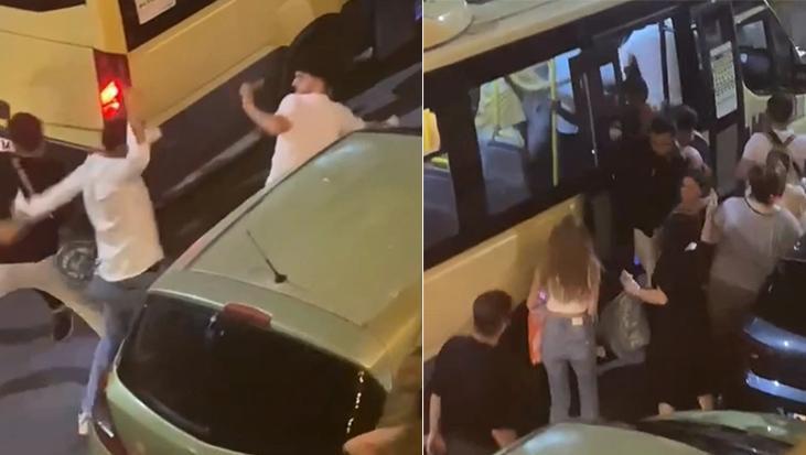 İstanbul’da sokakta yumruk yumruğa kavga