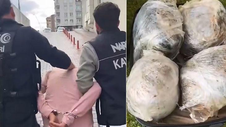 Trenle Kayseri’ye gelen şahsın üzerinden 5 kilo uyuşturucu çıktı