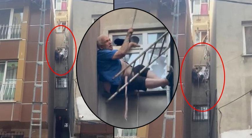 Yer: İstanbul! Havada asılı kaldı, görenler şaşkına döndü