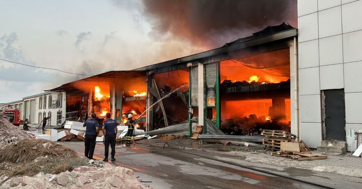 Adana'da kırtasiye malzemeleri deposunda yangın | Son dakika haberleri