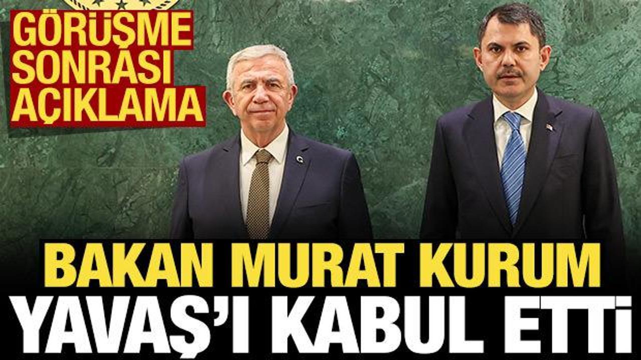 Bakan Kurum, ABB Başkanı Mansur Yavaş’ı kabul etti