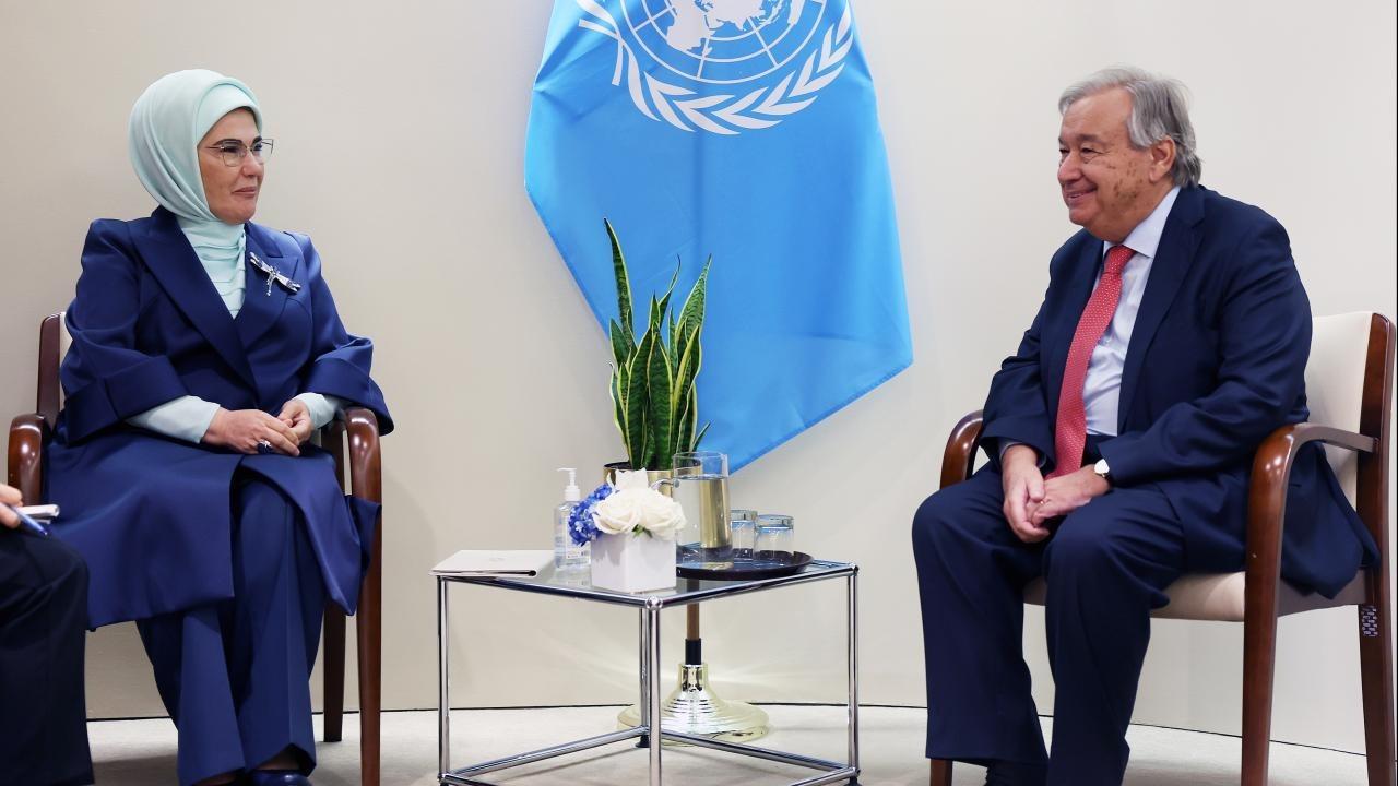 Emine Erdoğan, BM Genel Sekreteri Guterres’le görüştü!