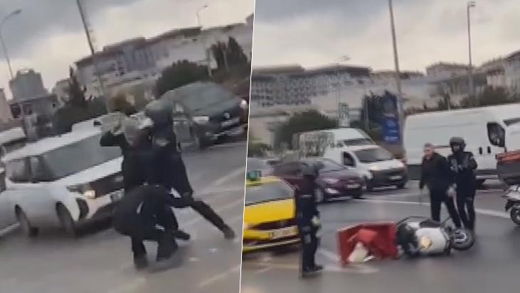 İstanbul’da dehşet anları: Kuryeye demir çubukla saldırı