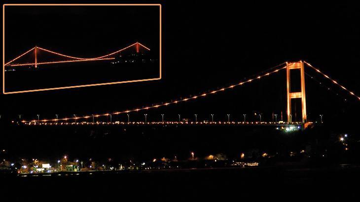 İstanbul’daki boğaz köprüleri, lösemi farkındalığı amacıyla turuncuya büründü