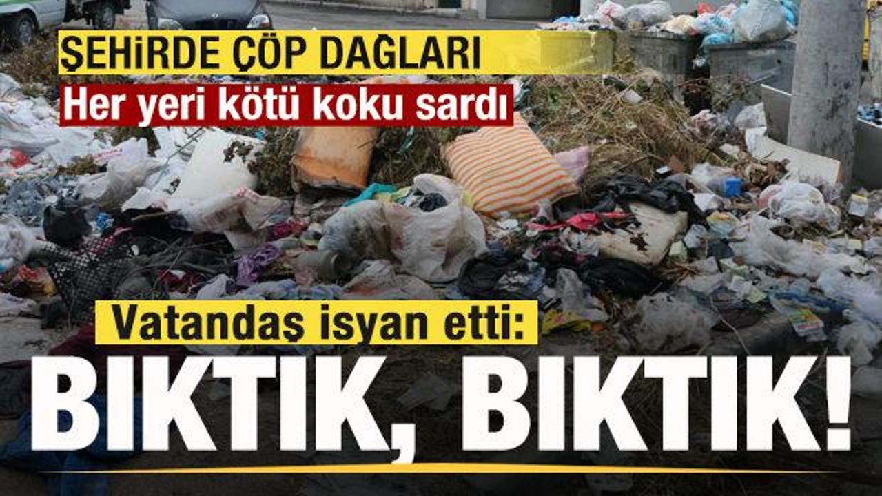 Şehirde çöp dağları oluştu! Her yeri koku sardı! Vatandaş isyan etti: Bıktık, bıktık…