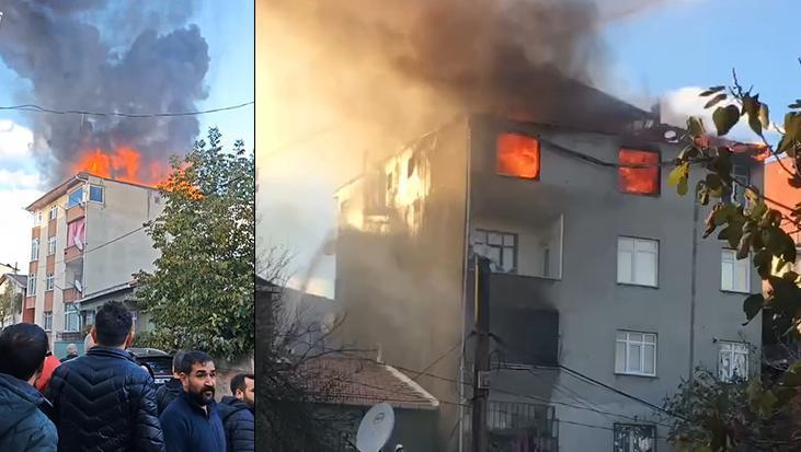Ümraniye’de 4 katlı binada korkutan yangın