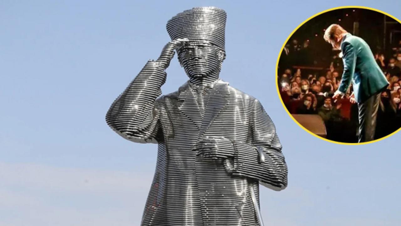 Ya konser ya heykel: Bursa’da vatandaşa ‘çelikten Atatürk heykeli’ hizmeti!