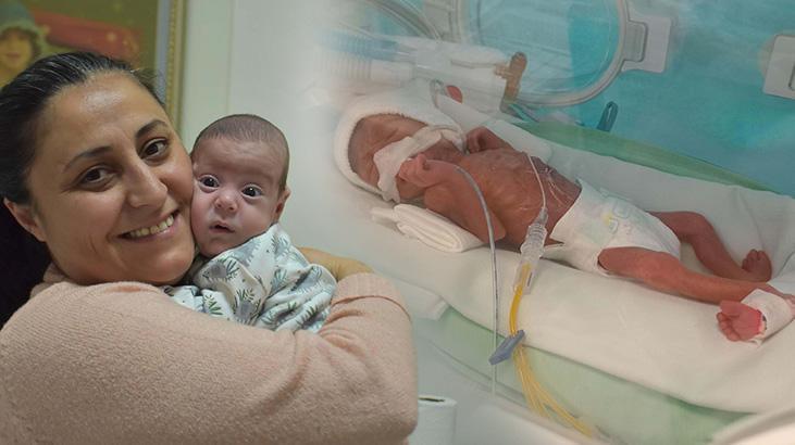 540 gram doğan Efe bebek annesine kavuştu