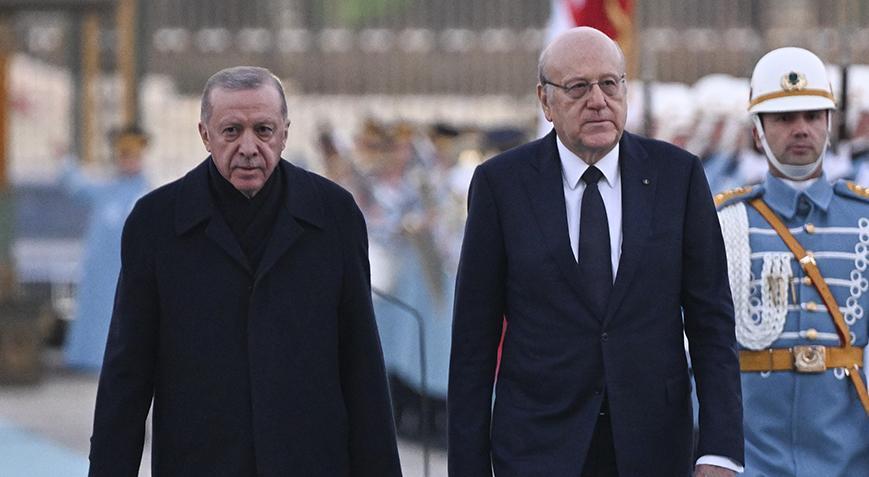 Cumhurbaşkanı Erdoğan, Lübnan Başbakanı Mikati’yi resmi törenle karşıladı