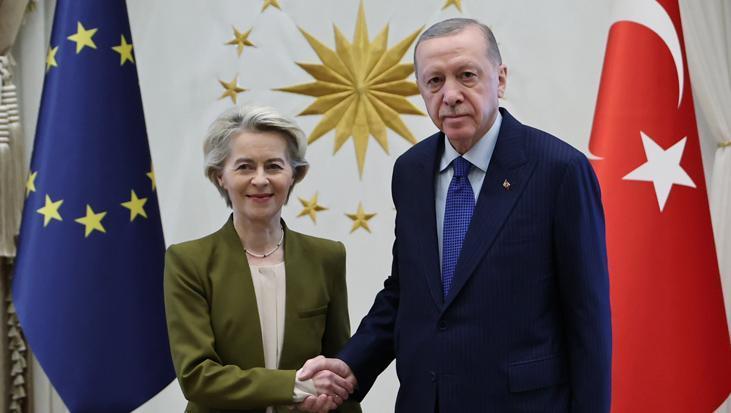 Cumhurbaşkanı Erdoğan, Ursula von der Leyen’i kabul etti