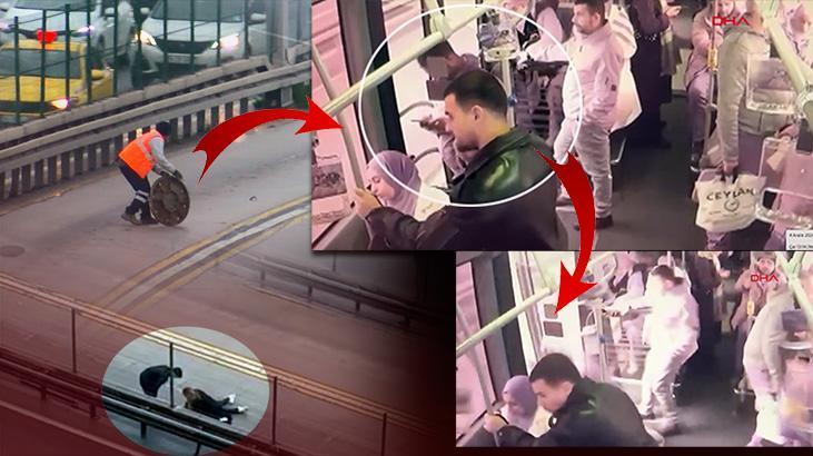 Fırlayan rögar kapağı, kapıyı kırdı! Yolcunun metrobüsten düştüğü anlar araç içi kamerasında