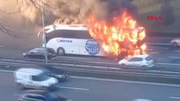 İstanbul’da yolcu otobüsünde yangın