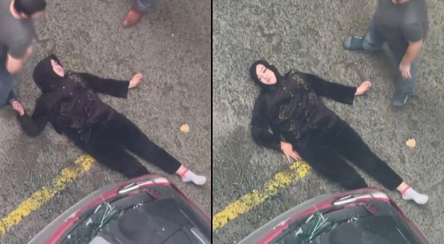 İstanbul’da feci olay! Önce aracın üstüne ardından yere düştü