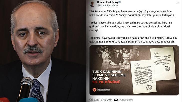Kurtulmuş: Kadınların Türkiye’nin geleceğindeki rolünü daha fazla artırmak için çalışmaya devam edeceğiz