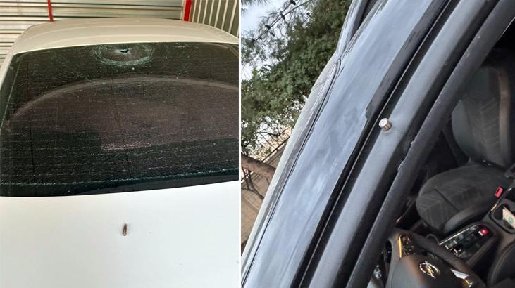 Mardin’de Suriye’den gelen yorgun mermiler araçlara isabet etti, 2 kişi de yaralandı