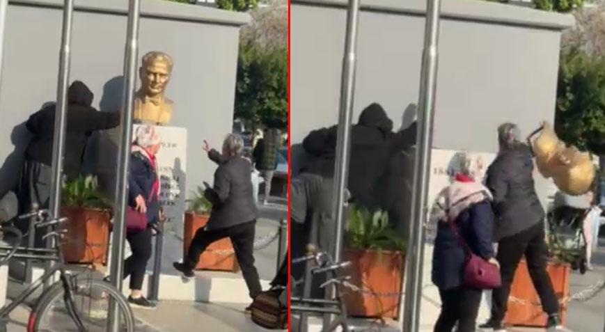 Mersin’de Atatürk büstünü iterek düşüren şüpheli tutuklandı