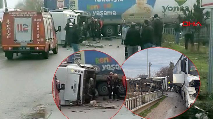 SON DAKİKA BALIKESİR KAZA HABERLERİ: TIR’la öğrenci servisi çarpıştı! 8 öğrencinin durumu ağır