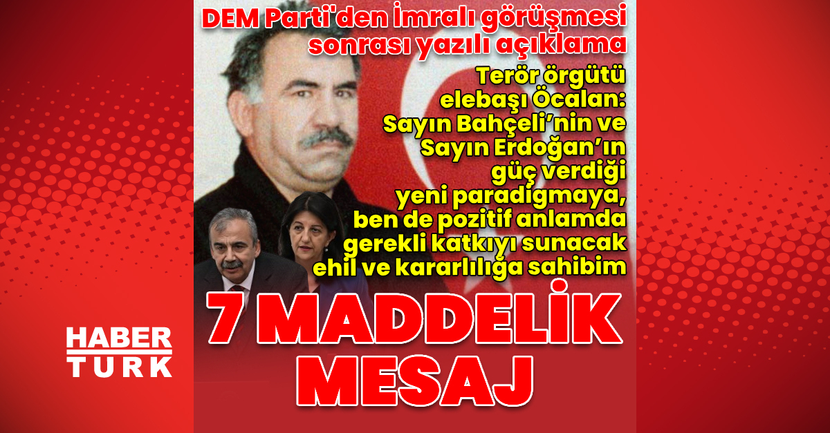 Son dakika: DEM Parti'den İmralı açıklaması | Son dakika haberleri