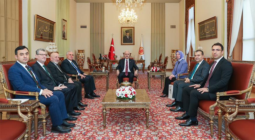 TBMM Başkanı Kurtulmuş, Kamu Başdenetçisi Mehmet Akarca’yı kabul etti