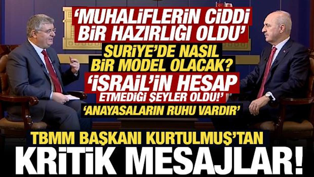 TBMM Başkanı Numan Kurtulmuş’tan önemli mesajlar! Dikkat çeken Suriye ve İsrail açıklaması