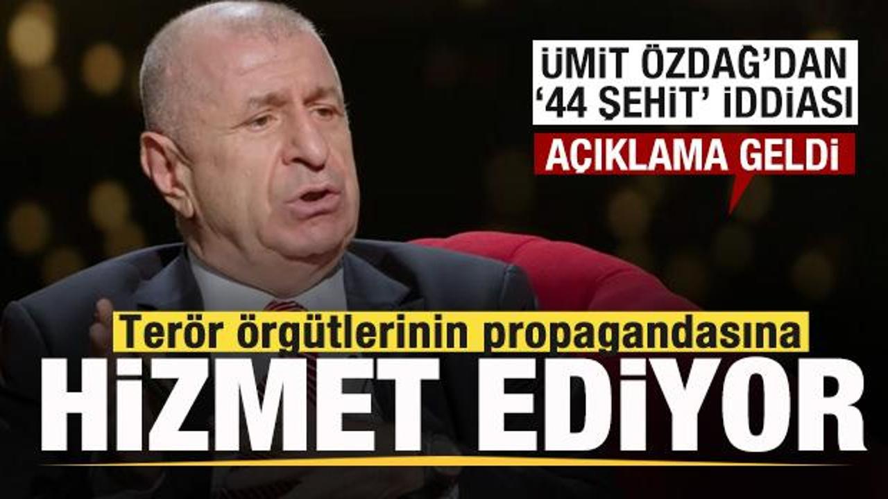 Ümit Özdağ’dan ’44 şehit’ iddiası! Açıklama geldi: Terör örgütlerine hizmet ediyor