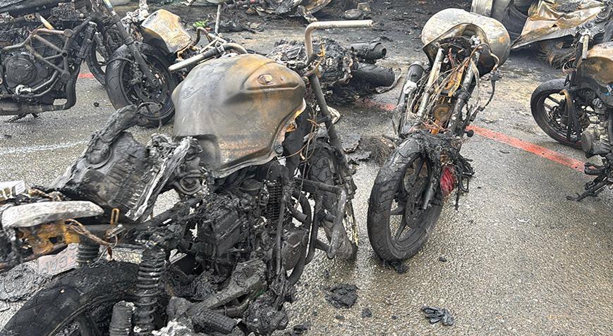 22 motosiklet alev alev yandı! 5 milyon liralık korkunç iddia