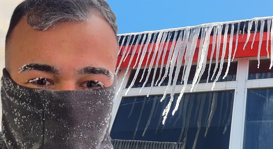 Bir kent adeta dondu! Sıfırın altında eksi 32,3 derece