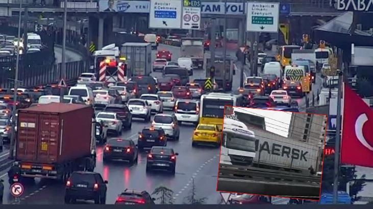 Esenyurt’ta TIR bariyerlere çarptı! Avcılar istikametine trafik durdu