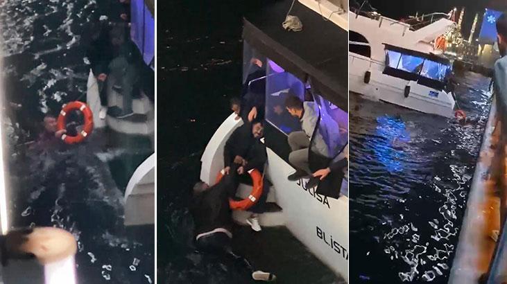 Galata Köprüsü’nde panik! Bir kişi Haliç’e düştü