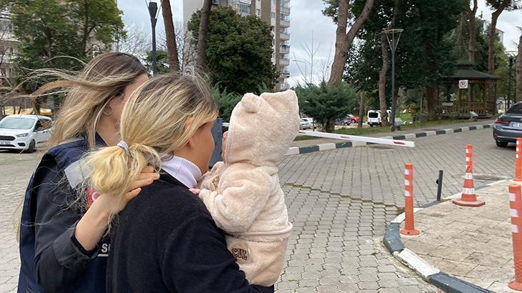 Kucağındaki çocuğuyla adliyeye sevk edildi