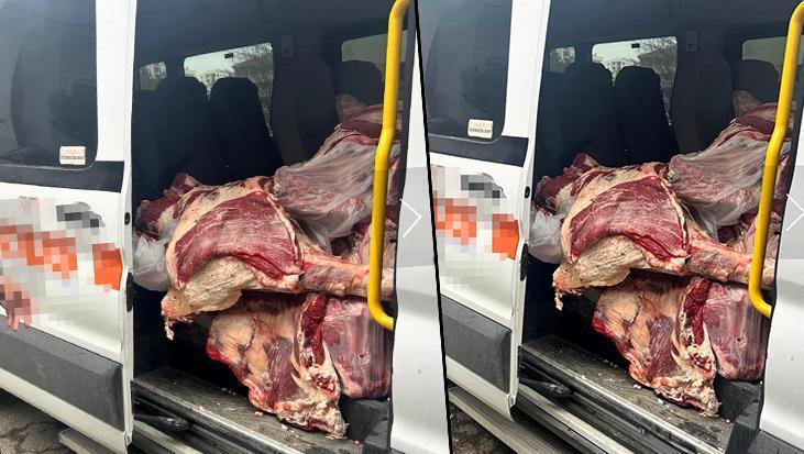 Ankara’da skandal görüntü! Zincir marketin etleri personel servisinde taşındı