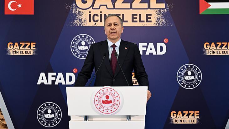Bakan Yerlikaya: Gazzelilere yardım götürmek için seferber olduk