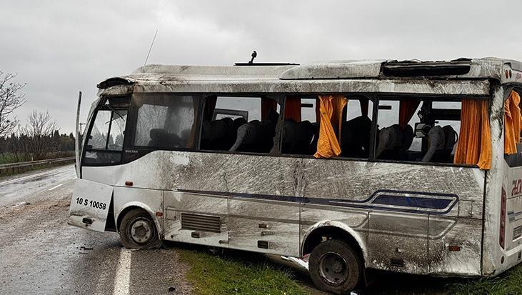 Balıkesir’de işçileri taşıyan midibüs takla attı! Çok sayıda yaralı var
