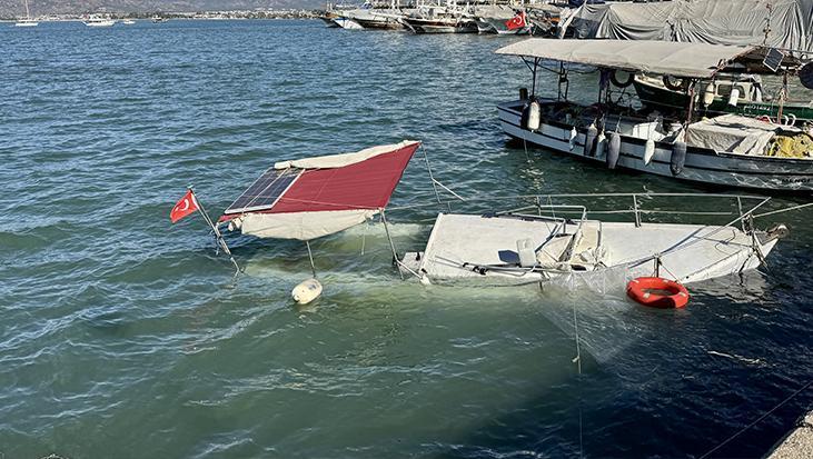 Fethiye’de kuvvetli rüzgar: Tekne battı