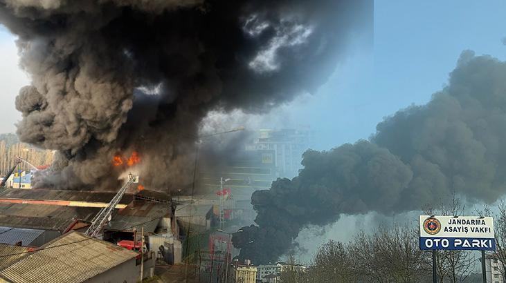 İstanbul’da lastik fabrikasında korkutan yangın