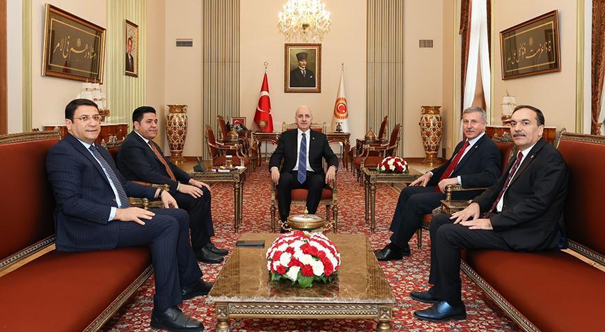 TBMM Başkanı Kurtulmuş, Yeni Yol Partisi Grup Başkanı’nı kabul etti