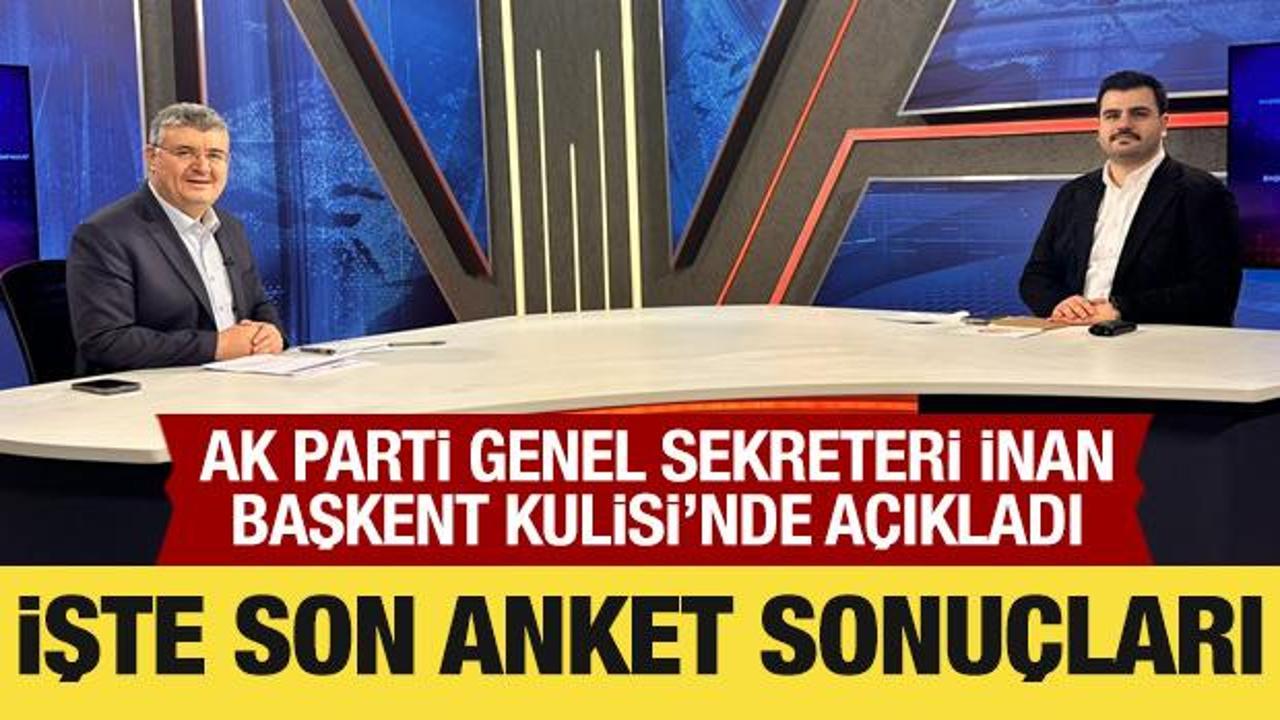 AK Parti Genel Sekreteri Eyyüp Kadir İnan son anket sonuçlarını açıkladı