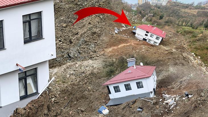 Artvin’de şaşırtan ev! Heyelanla uçuruma sürüklendi, sapasağlam kaldı