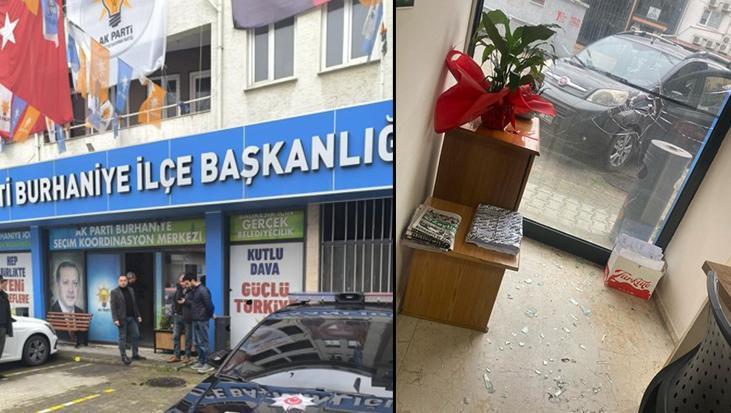 Balıkesir’de AK Parti Burhaniye İlçe Başkanlığı binasına taşlı saldırı