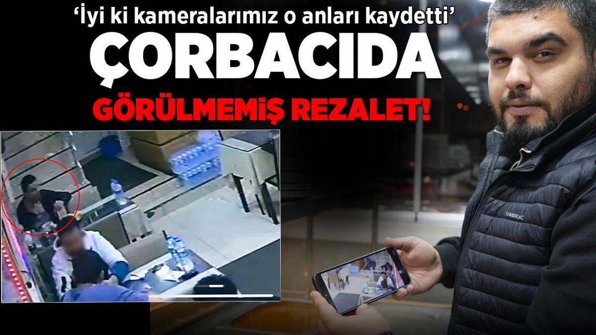 Çorbacıdaki rezalet kamerada: Göğsündeki kılları kopartıp, tabağına atıyor