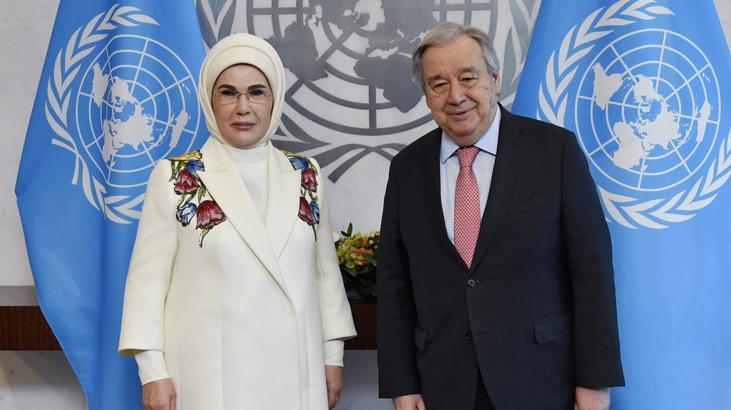Emine Erdoğan, BM Genel Sekreteri Guterres ile görüştü! Sıfır Atık vurgusu
