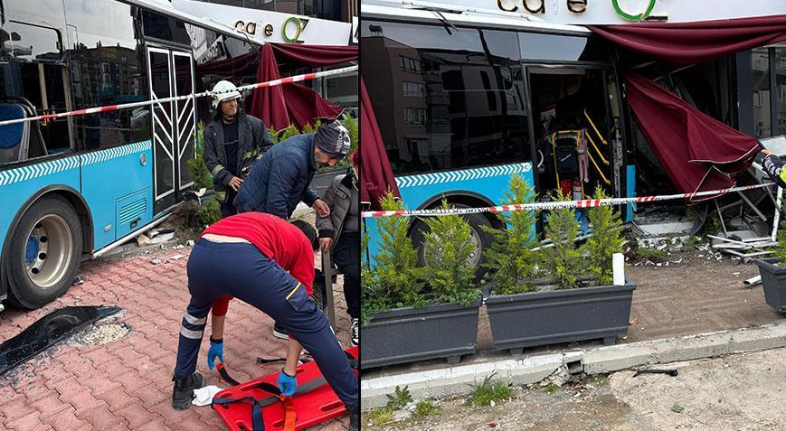 Halk otobüsü dehşet saçtı! 7 araç birbirine girdi, kafeye daldı: Yaralılar var
