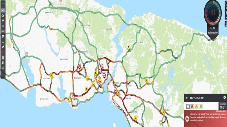 İftar saati öncesinde İstanbul’da trafik yüzde 81’i buldu