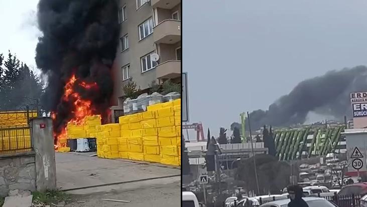 Pendik’te depoda yangın! Müdahale sürüyor