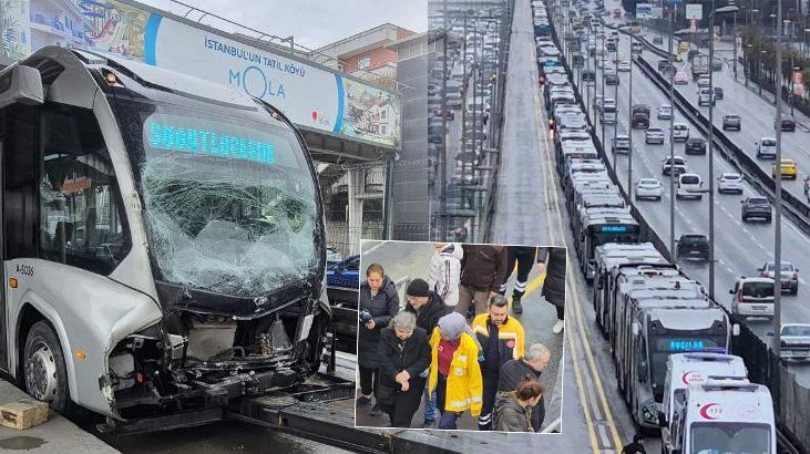 Avcılar’da metrobüsler çarpıştı! Yaralılar var