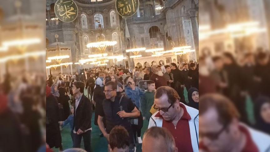 Ayasofya’da deprem anı! Büyük paniği kameraya yansıdı